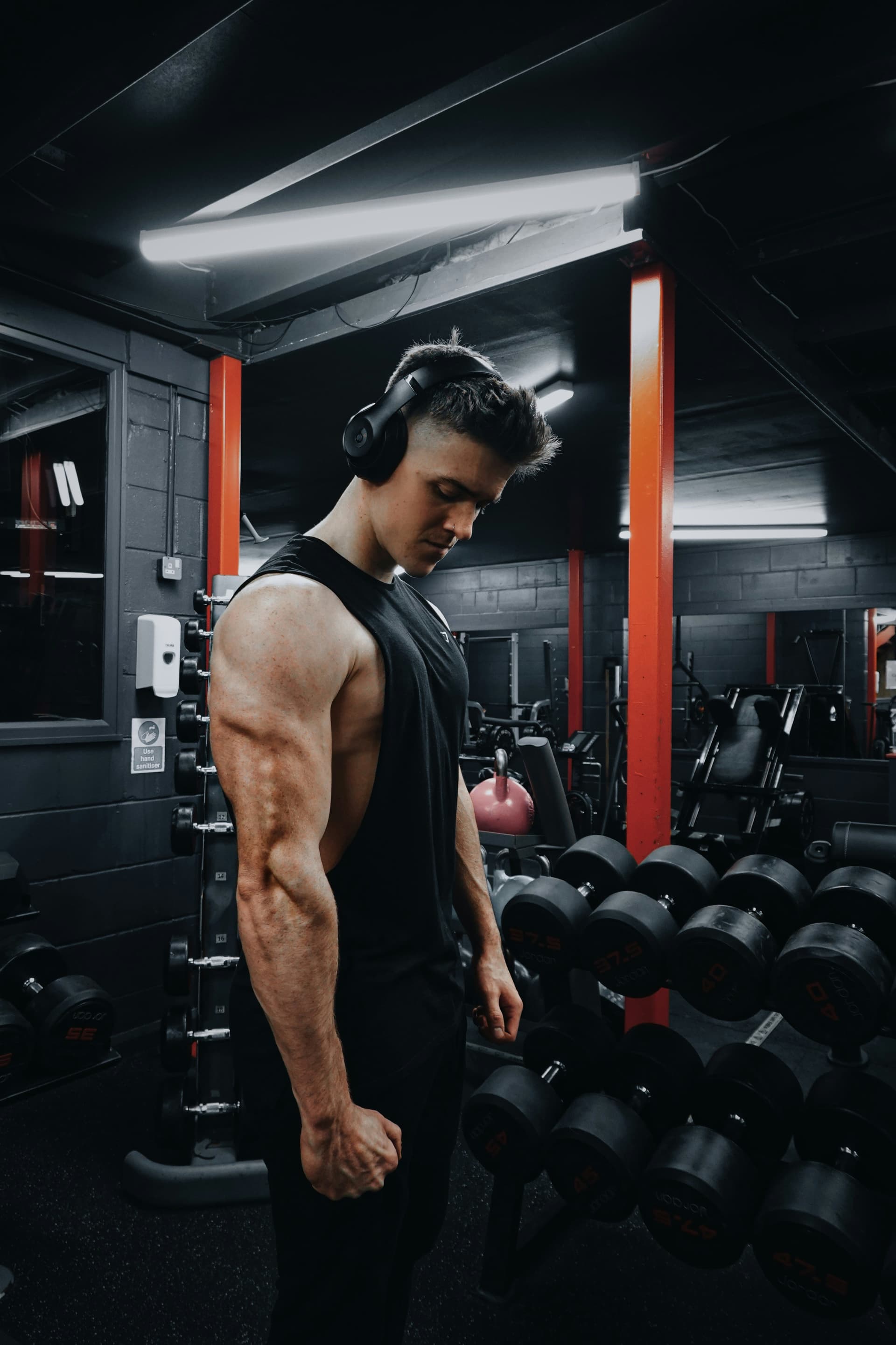 Athlete training in the gym