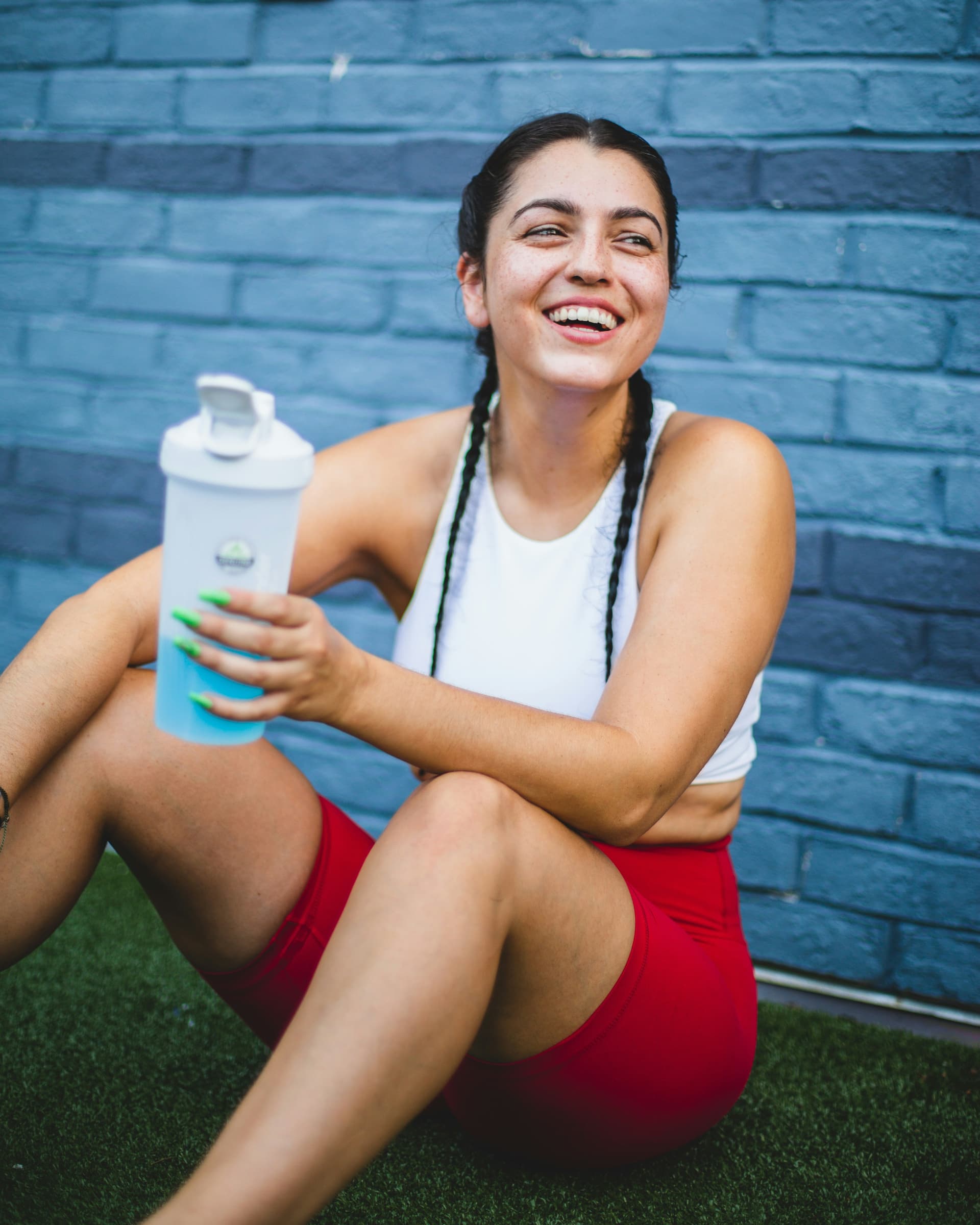 Athlete with a hydration shaker